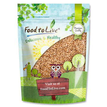 Food to Live Toasted Hulled Sesame Seeds, 8 Ounces - Crunchy and Nutritious Snack, Oven Roasted, Unsalted, No Oil Added, Perfect