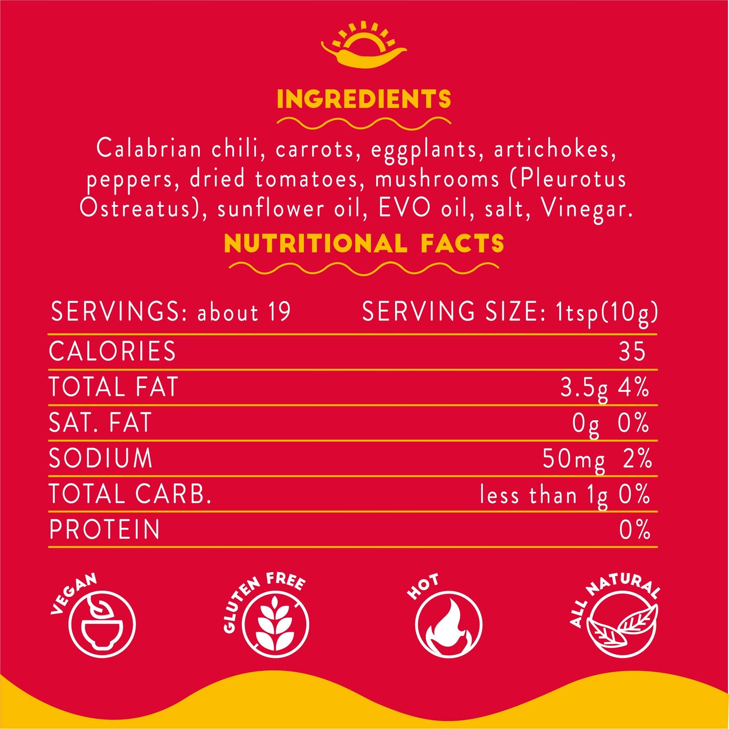 Tuttocalabria Hot Spread Sauce, Miscela Esplosiva, 10 Oz (285G), Minced Calabrian Chili & Giardiniera Vegetables
