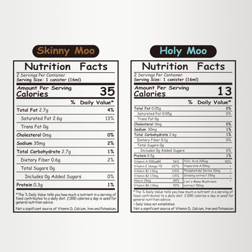Coffee To The Moo Nitro Cold Brew Coffee Concentrate Combo Pack - Keto & Mushroom Coffee | Instant Iced Or Hot | Pocket/Purse Si