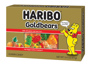 Haribo Gummi Candy, Original Goldbears, 3.4 Oz. Bag (Pack Of 12)