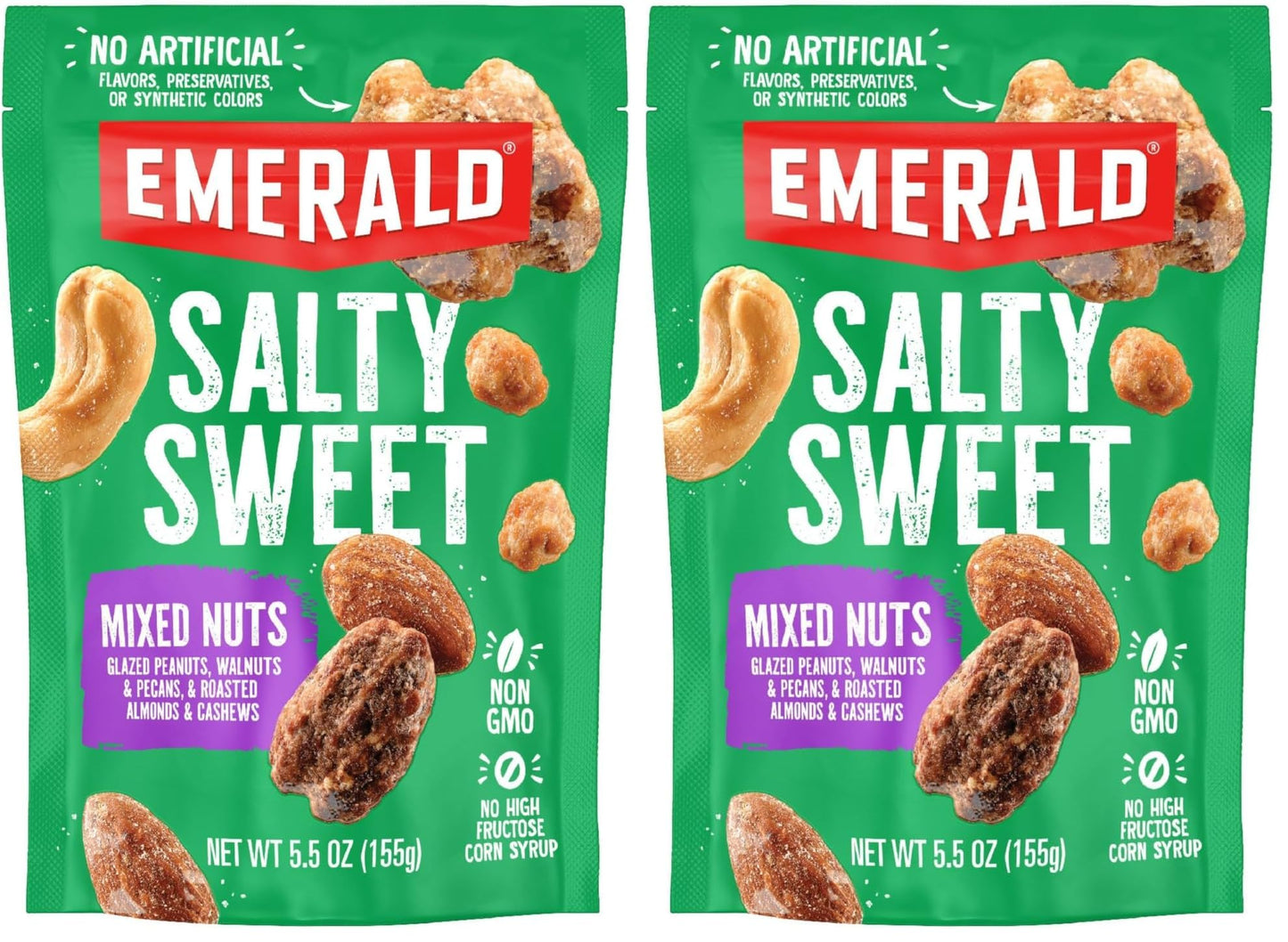 Emerald Nuts, Salty Sweet Mixed Nuts, 5.5 Oz (Pack of 2)