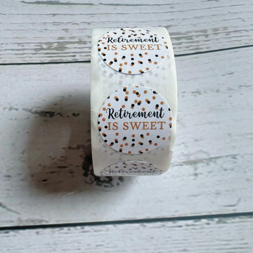 Retirement Is Sweet Stickers For Chocolate, Retirement Gifts Labels For Women Men, Party Favors Treat Bags Candy Sticker, Black Golden Retirements Chocolate Wrapping Tags 500Pcs