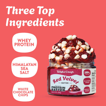 Twisted Dough - 2 Pack Red Velvet Protein Cookie Dough 2 Pack | Healthy Edible Dessert Dough | Smooth And Creamy | Protein Packe
