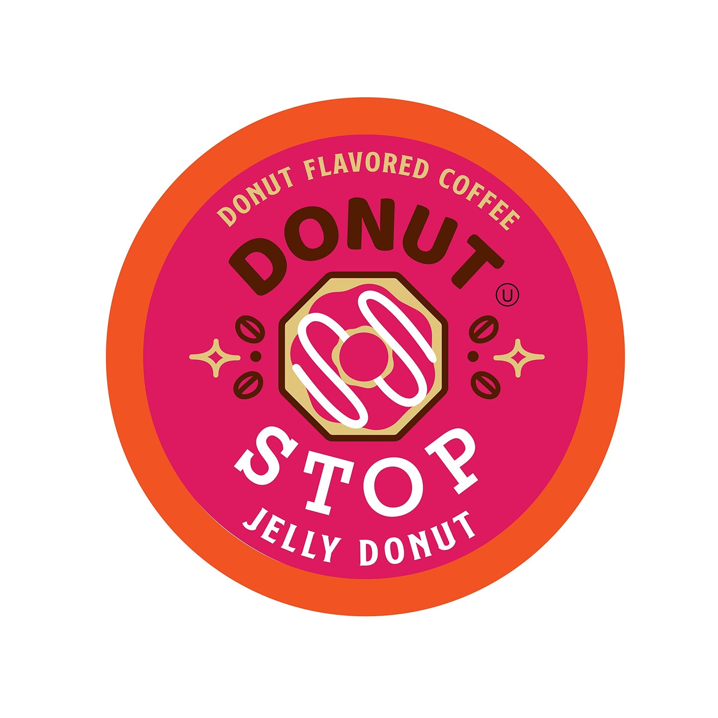 Donut Stop Jelly Donut Flavored Coffee Pods, Compatible with 2.0 K-Cup Brewers, 40 Count