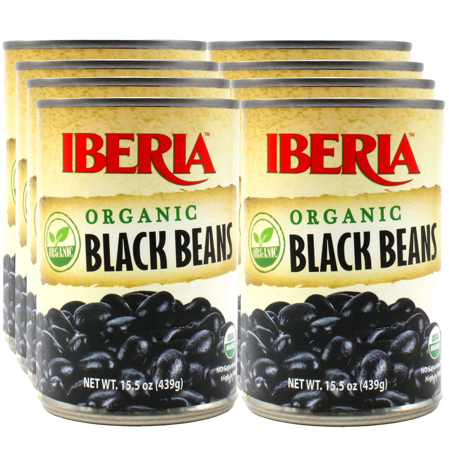 Iberia Organic Black Beans  15.5 Oz (Pack Of 8)
