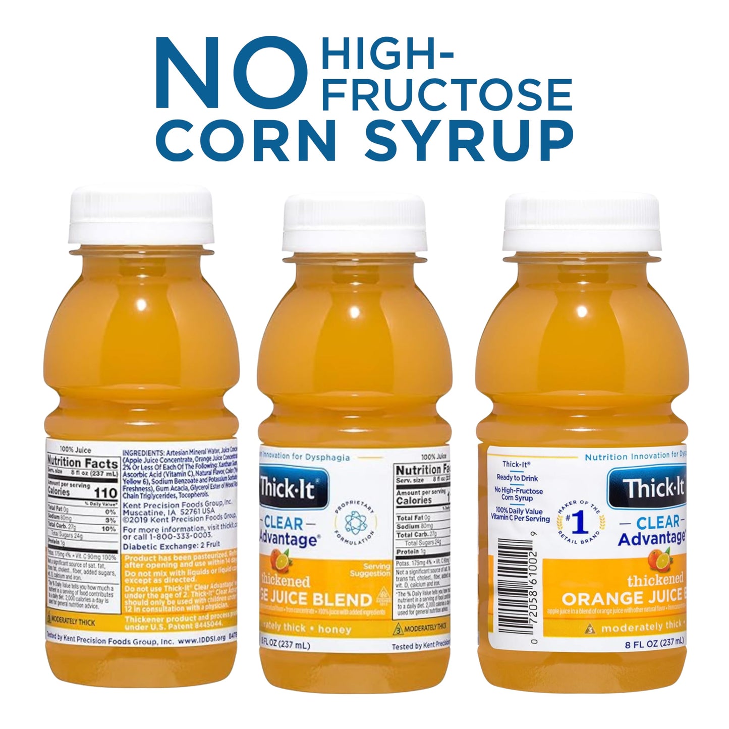 Thick-It Clear Advantage Thickened Orange Juice Blend - Moderately Thick/Honey, 8 Fl Oz (Pack Of 24)
