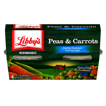Libby'S Peas And Carrots, (Each 4 Count Of 4 Oz Cups) 16 Oz, Pack Of 4