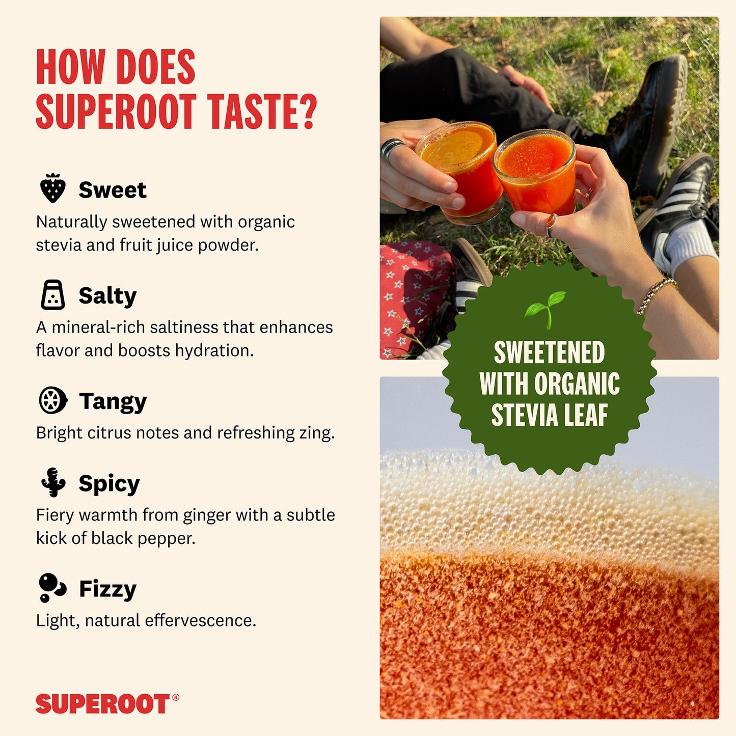 SUPEROOT Ginger Shot + Superfood Drink Mix, Immunity & Hydration, 30 Servings, Original Citrus Flavor, Vermilion Red