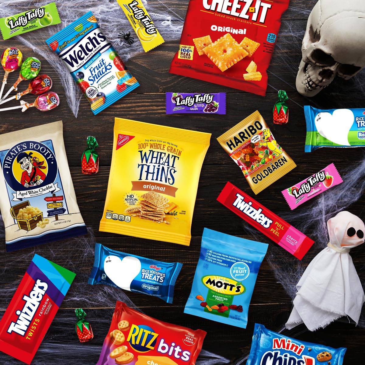 Halloween Basket Gift Care Package - 45 Count Snack Bucket Filled with Assorted Candy  Chocolates &  for Trick-or-Treat  Classroom Parties  Office Events & Family Fun