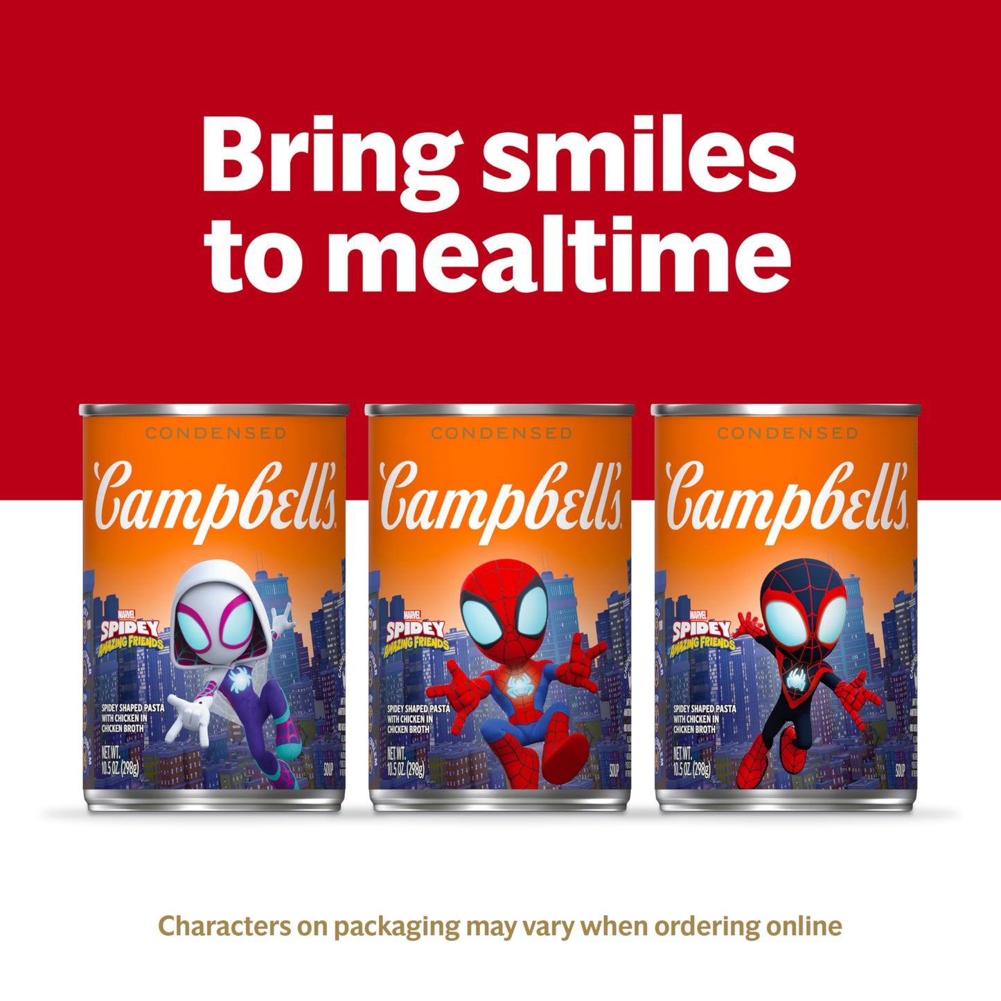 Campbells Kids Soup, Marvels Spidey and His Amazing Friends Shaped Pasta, 10.5 oz Can (12 Pack)