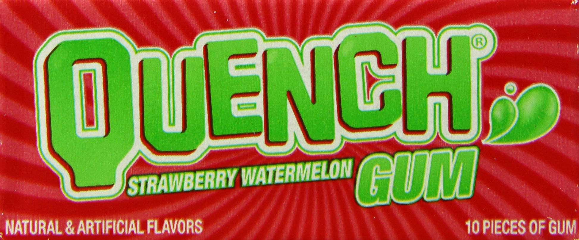 Quench Gum, Strawberry/Watermelon, 10 Count (Pack Of 12)