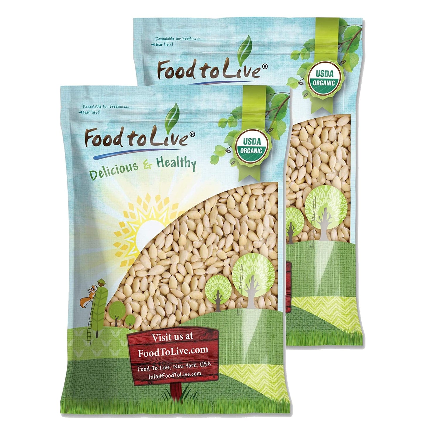 Food to Live Organic Blanched Whole Almonds, 16 Pounds - Non-GMO, Raw, Unpasteurized, Unsalted, Keto, Paleo, Kosher, Bulk, High 