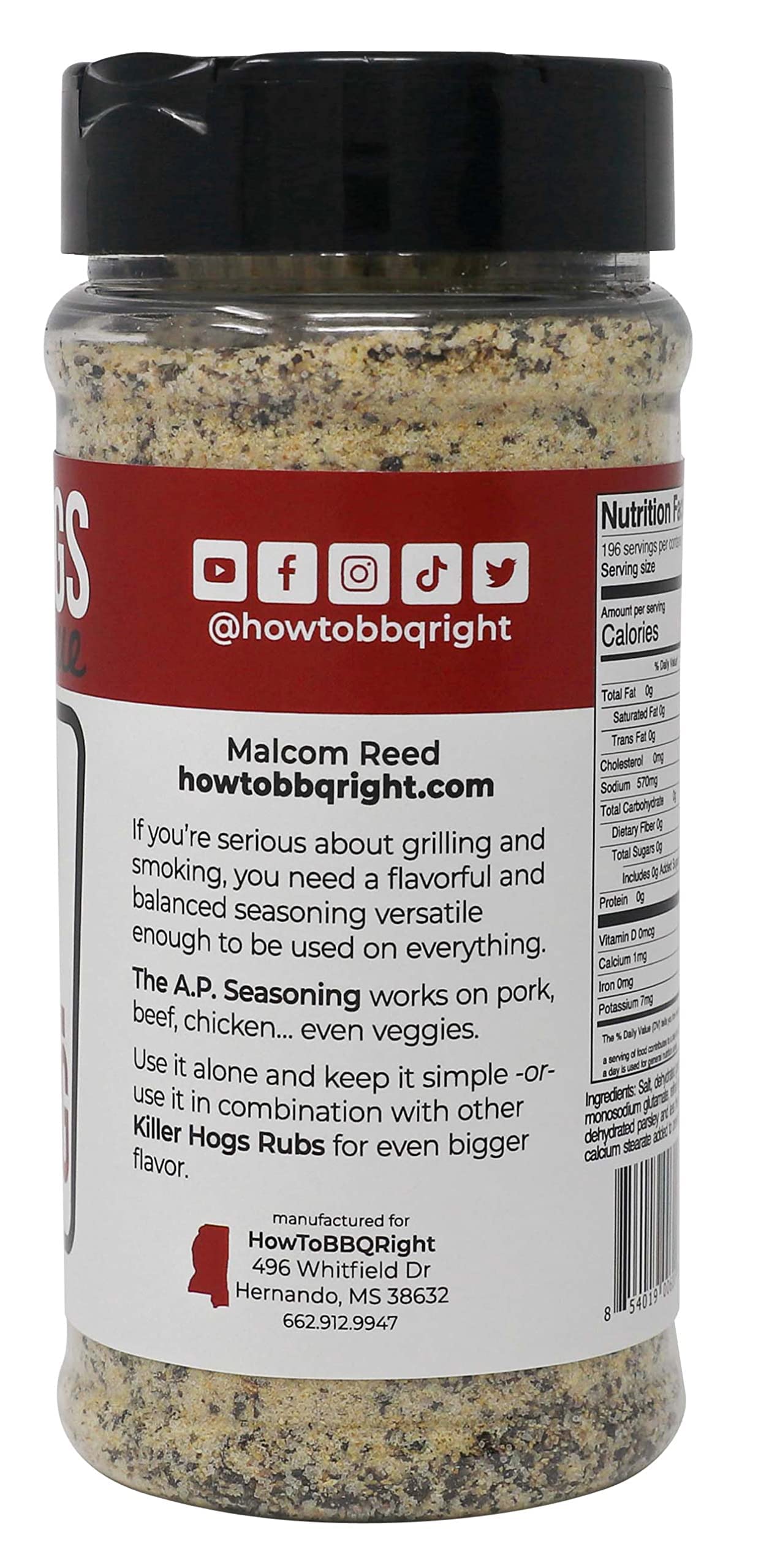 reduceer Hogs AP Seasoning - All Purpose BBQ and Grill Seasoning for Beef, Pork, Chicken - 14 Ounces - Red