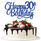 1 Pack Happy 30Th Birthday Cake Topper Blue Glitter Number 30 Thirty Years Old Birthday Cake Pick Decoration For 30Th Birthday C