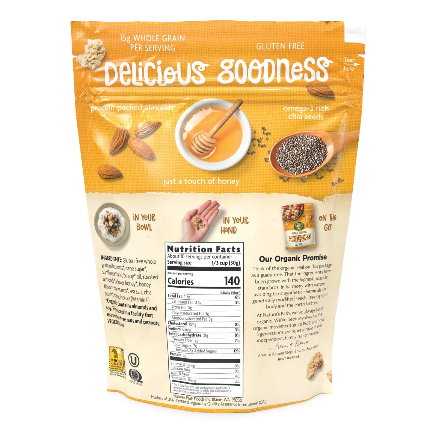 Natures Path Granola Gf Hny Almnd, 11 Oz, 8 Pack