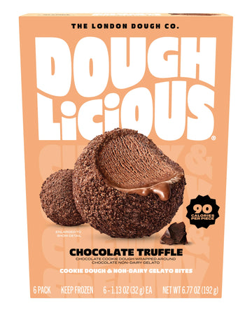 DOUGHLICIOUS Chocolate Truffle Cookie Dough & Gelato Bites, 6.77 OZ