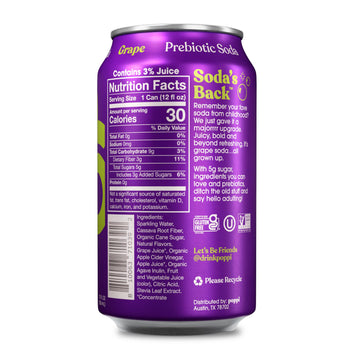 poppi Sparkling Prebiotic Soda, G  Flavor, 12 Fl Oz (Pack of 12)