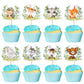 Rsstarxi Woodland Animals Cupcake Toppers - 40 Pack Paper Decorations for Baby Shower & Kids Birthday Party, Design 1