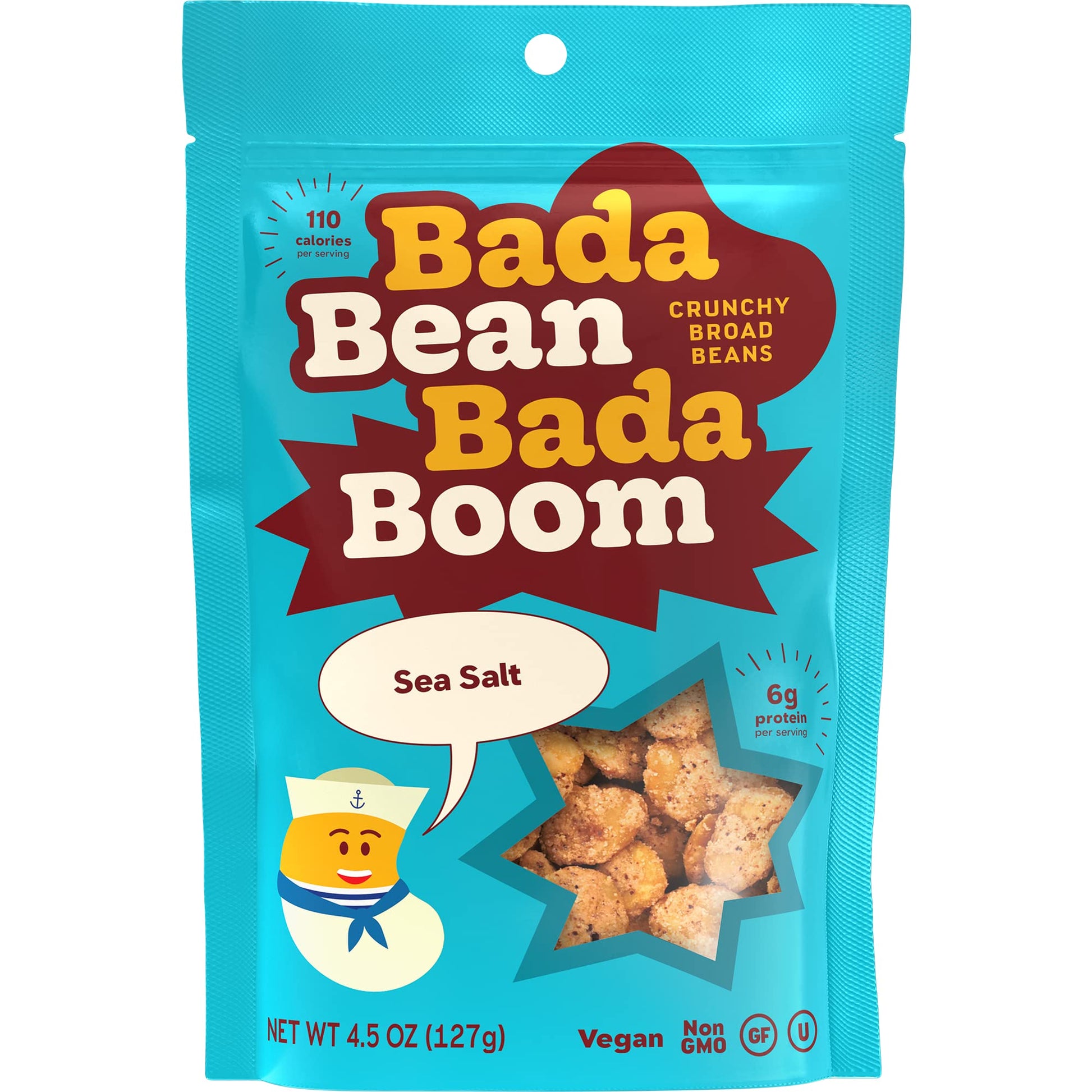 Bada Bean Bada Boom - Plant-Based Protein, Gluten Free, Vegan, Crunchy Roasted Broad (Fava) Bean Snacks, 100 Calories Per Servin