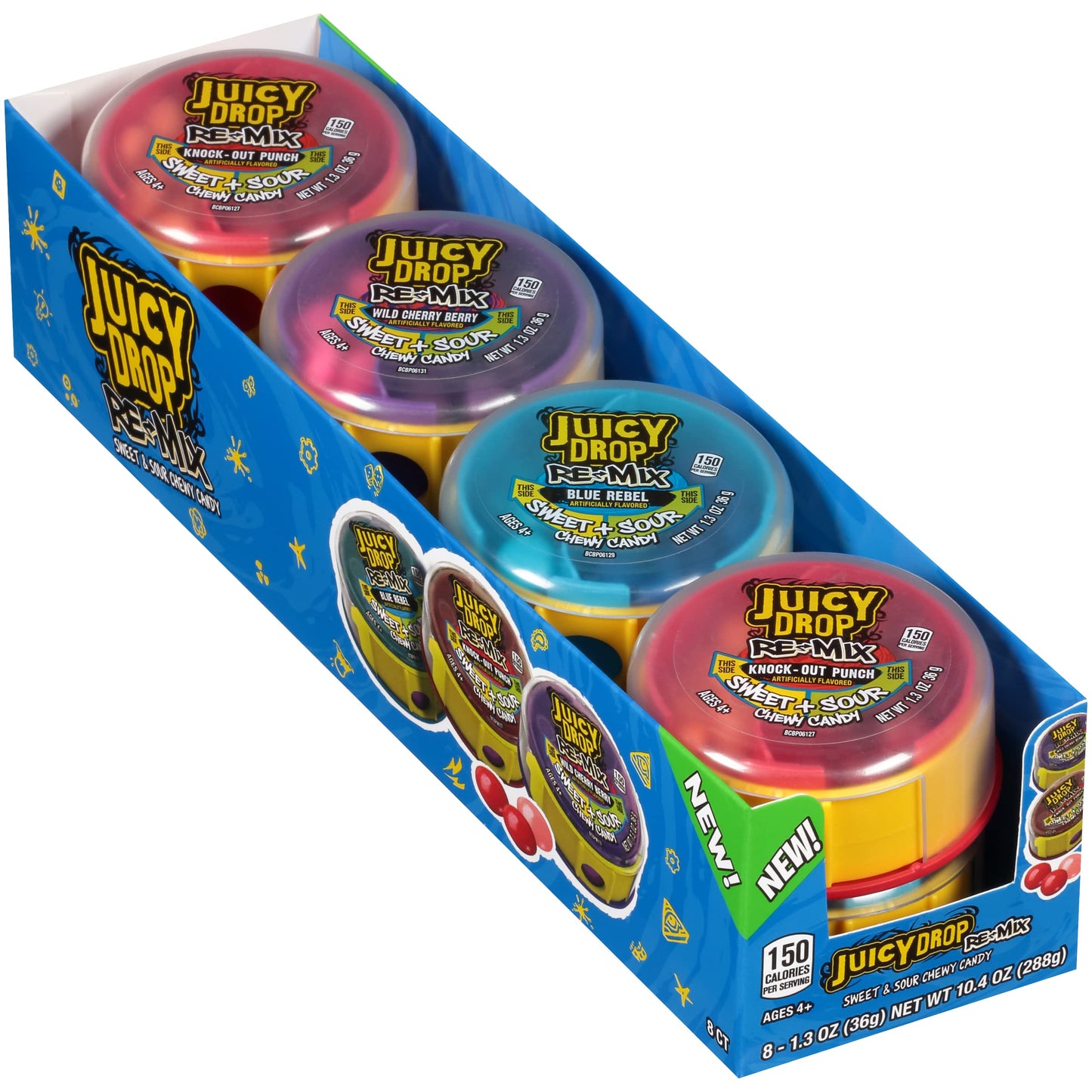 Juicy Drop Re-Mix Sweet & Sour Chewy Candy Variety Pack - Sweet & Sour Gummy Candy Bites In Assorted Fruity Flavors - Fun Sour Candy Variety For Birthdays And Parties - Slime Lickers Gummy Candy
