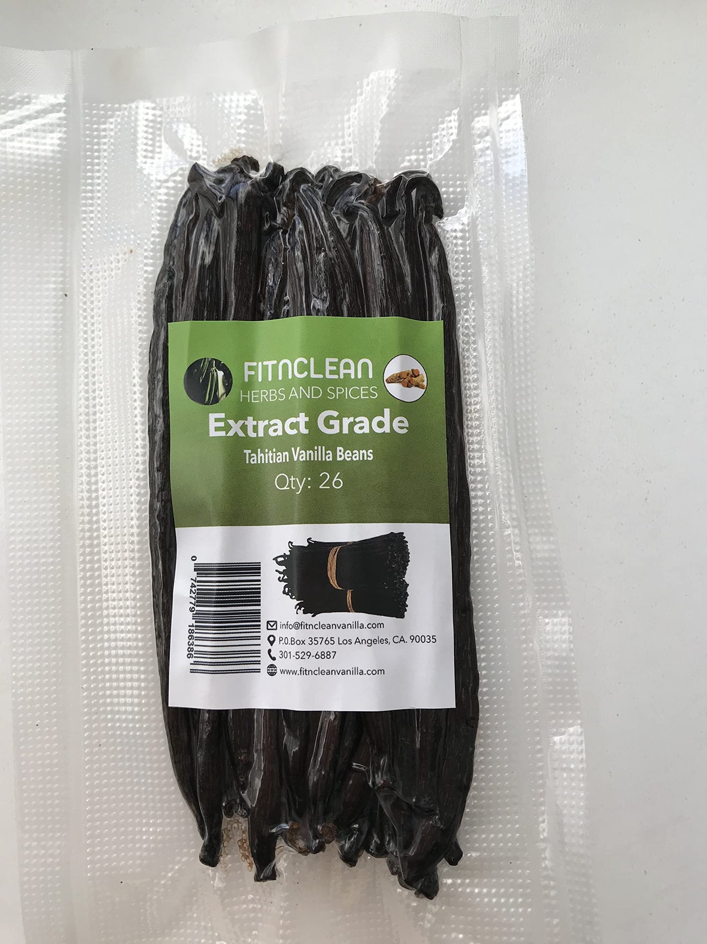 26 Tahitian Vanilla Beans Grade B Extract Exclusive Bulk|4''-5'' Whole Natural Raw NON-GMO PODS by FITNCLEAN VANILLA