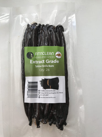 26 Tahitian Vanilla Beans Grade B Extract Exclusive Bulk|4''-5'' Whole Natural Raw NON-GMO PODS by FITNCLEAN VANILLA