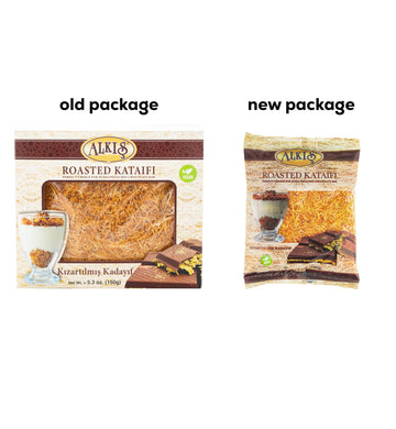 Alkis Premium Roasted Kataifi 5.3 oz - Shredded Fillo Dough for Knafeh, Pistachio Chocolate Bar Ingredient