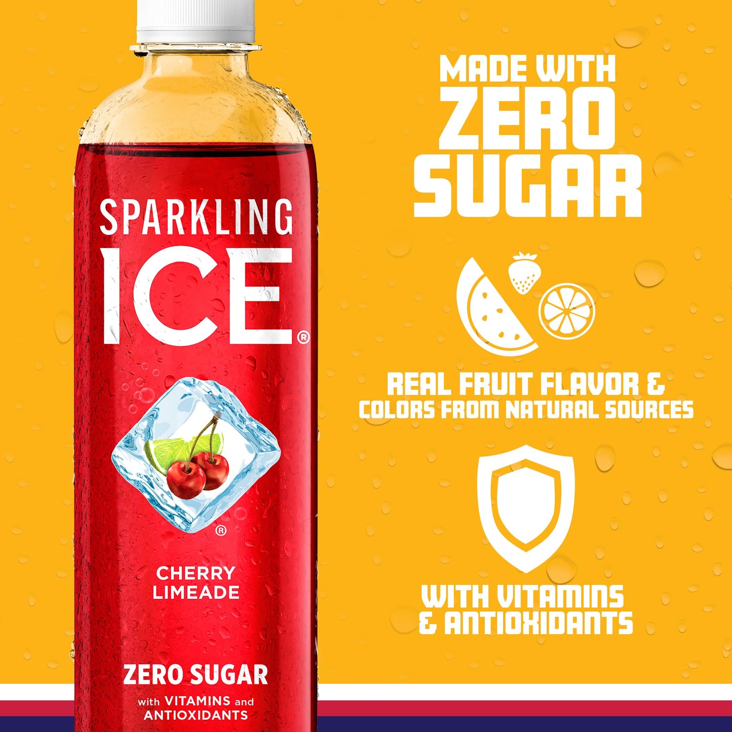 Sparkling Ice Cherry Limeade Sparkling Water, Zero Sugar, 17 Fl Oz Bottles, Pack of 12