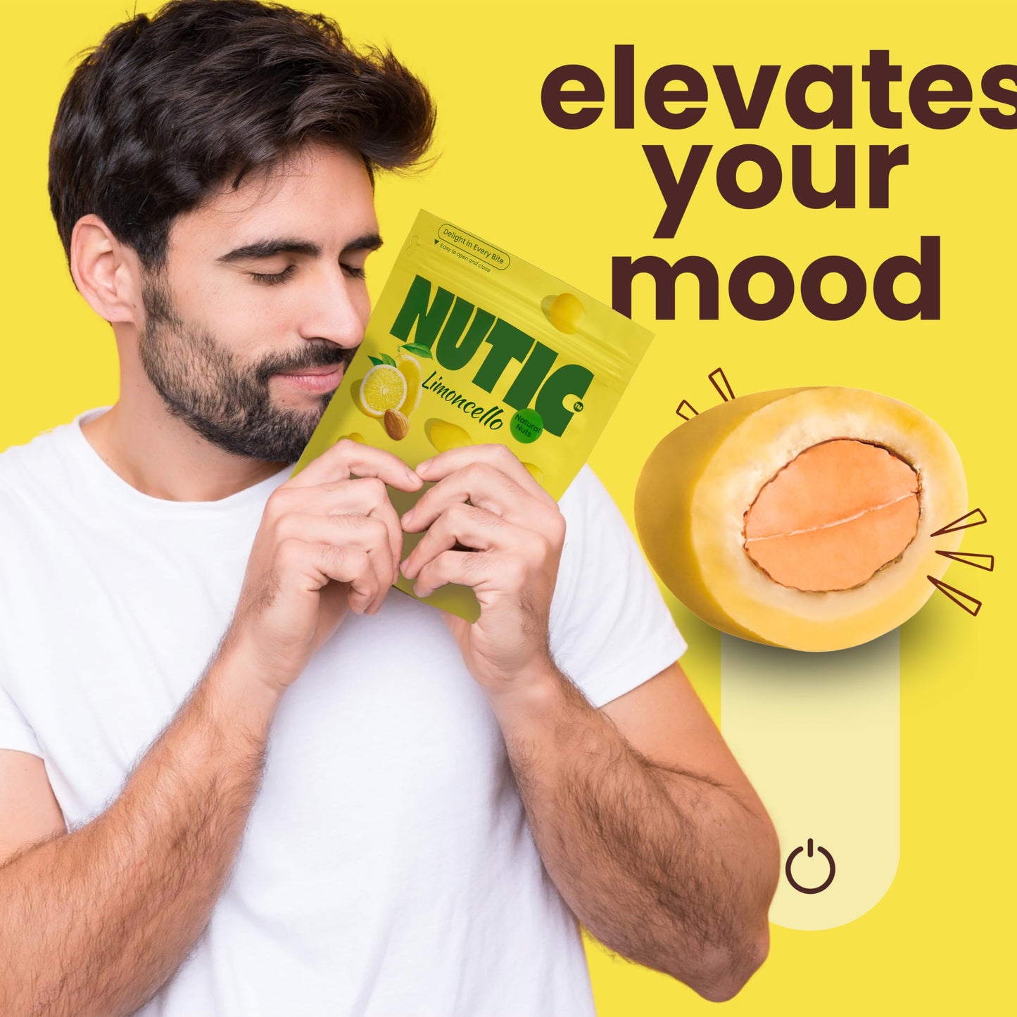 Nutic Lemoncello Chocolate Covered Almonds, 1 lb - Roasted Almonds in White Chocolate & Lemon Creme, Perfect for Snacks & Gifts
