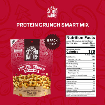 Second Nature Protein Crunch Smart Mix, Kosher, Gluten Free, 10 Ounce (Pack of 6)