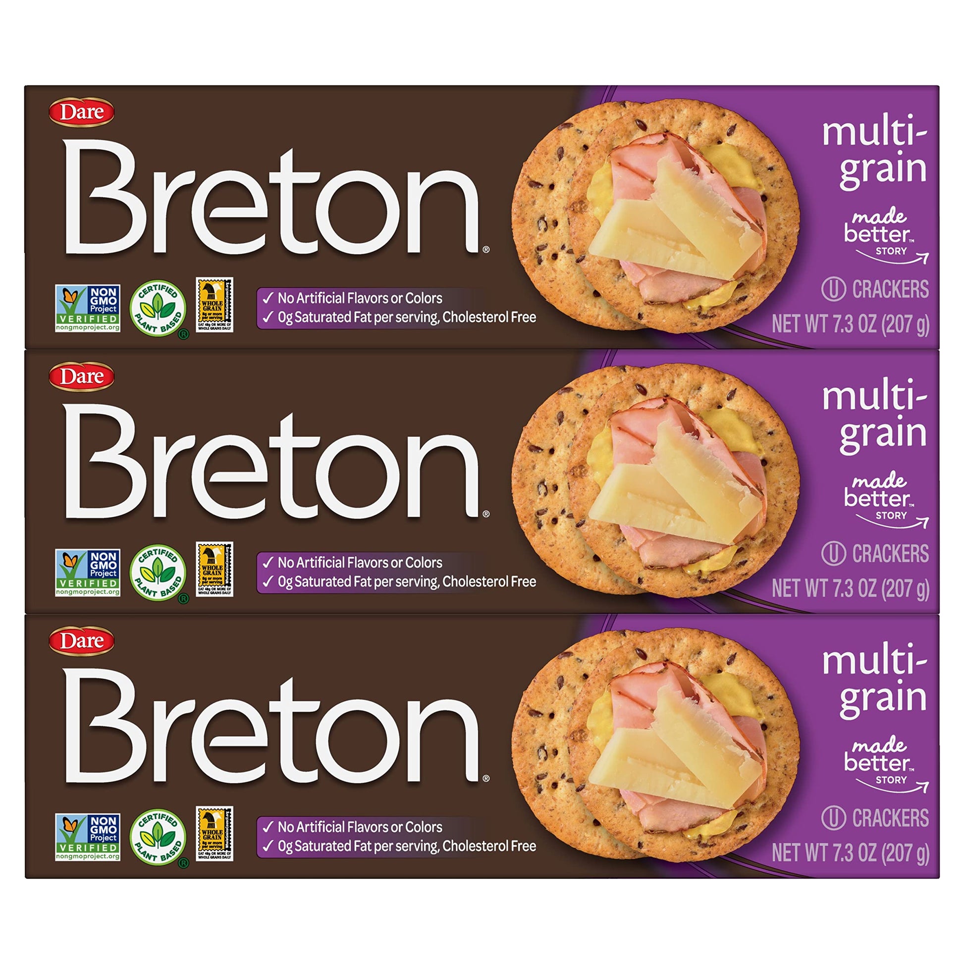 Breton Multigrain Crackers, 7.3 Ounce (Pack Of 3)