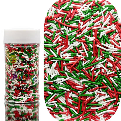 SE Si&Moos Red Green and White Jimmy Sprinkles for Cake Decorating Christmas Cookie Decorations Christmas Jimmy Sprinkles Edible