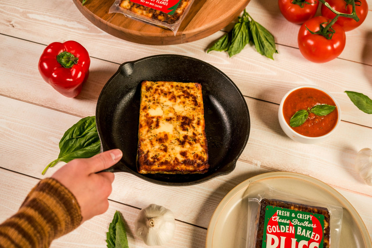 Cheese Bros. Italian Golden Baked Bliss Cheese | Made in Wisconsin | Heat & Eat | Fresh & Crispy | 4 Pack