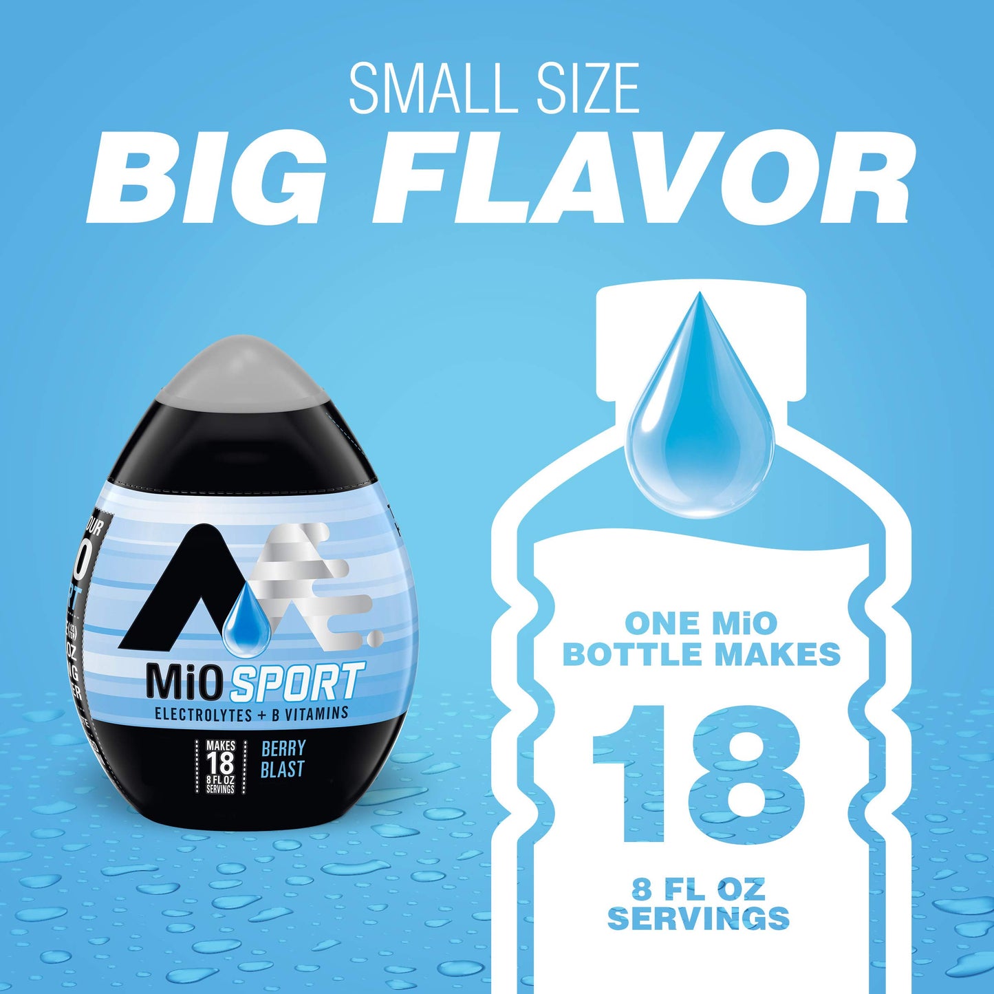 MiO Sport Berry Blast Liquid Water Enhancer Drink Mix (1.62 fl oz Bottles, Pack of 12)