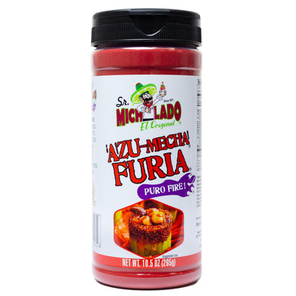 Azu-Mecha FURIA Snack Seasoning - Sr. Michelado - Bottle Snack Flavor powder - Use for Snacks, Fruits, Veggies, Wings, Fries, Ta