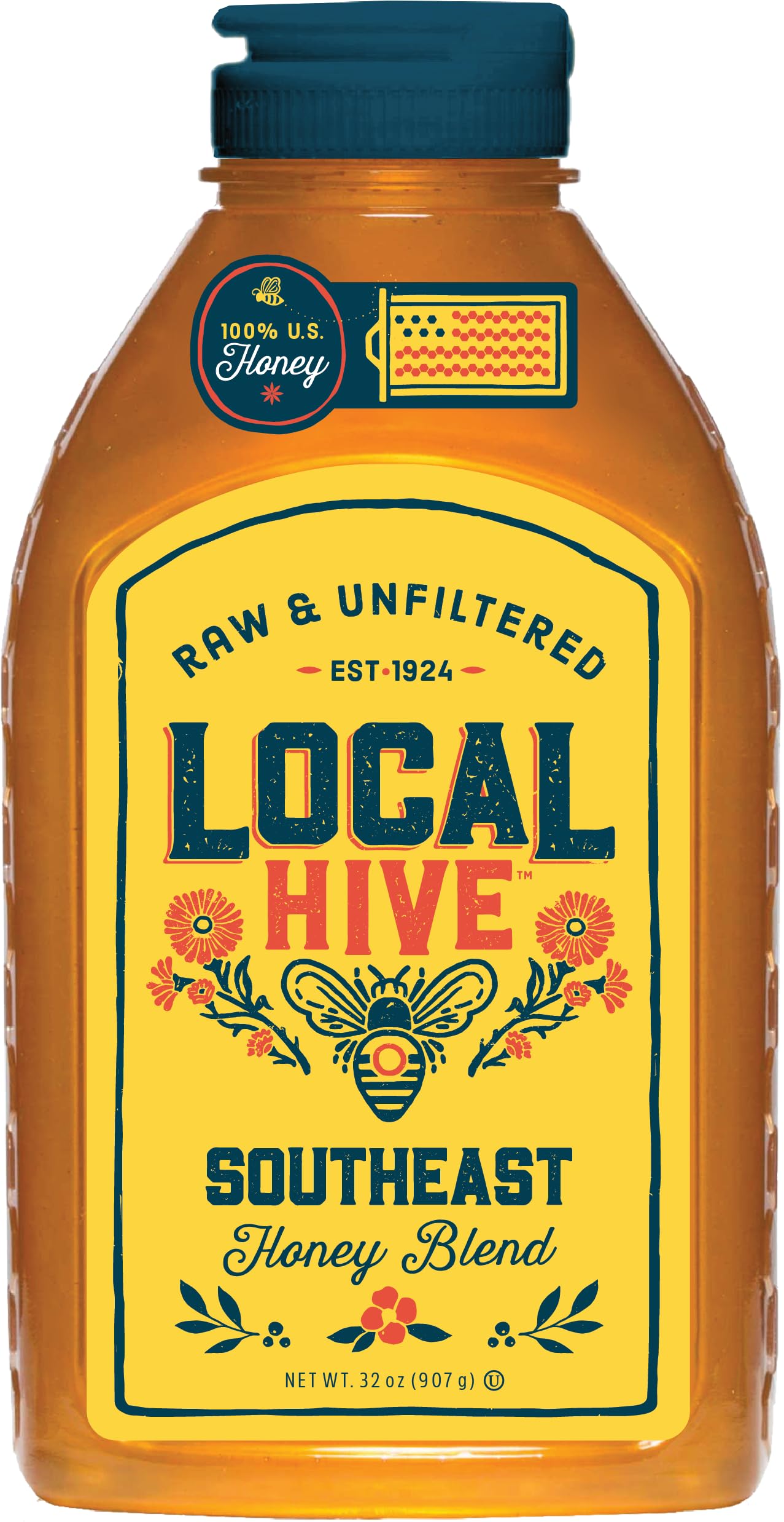Local Hive Southeast Raw Unfiltered Honey 32Oz. 100% Us Honey Sourced From American Bees And Beekeepers.