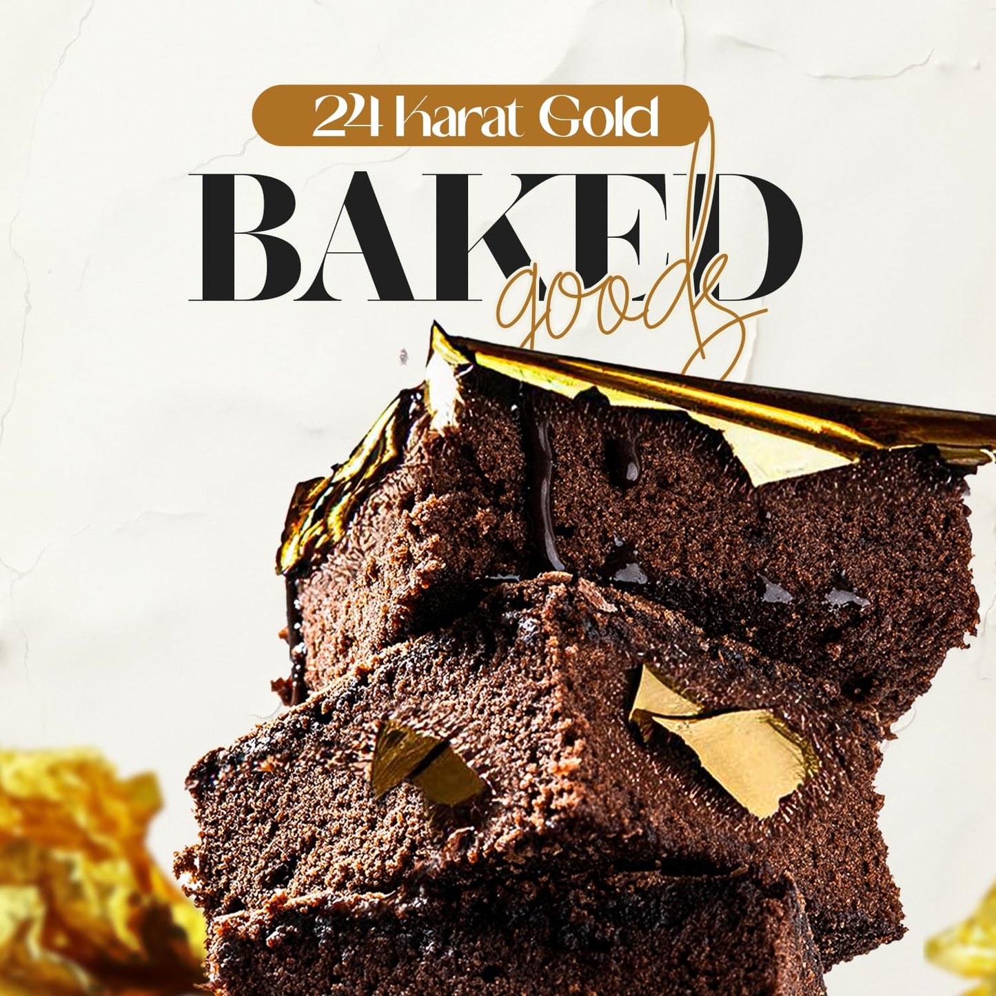 BeePoint 24K Edible Gold Foil Flakes - 30mg Gold Flakes for Cake Decorating  Baking  Cooking  Cupcakes  Chocolates  Drinks - Edible Gold Sheets