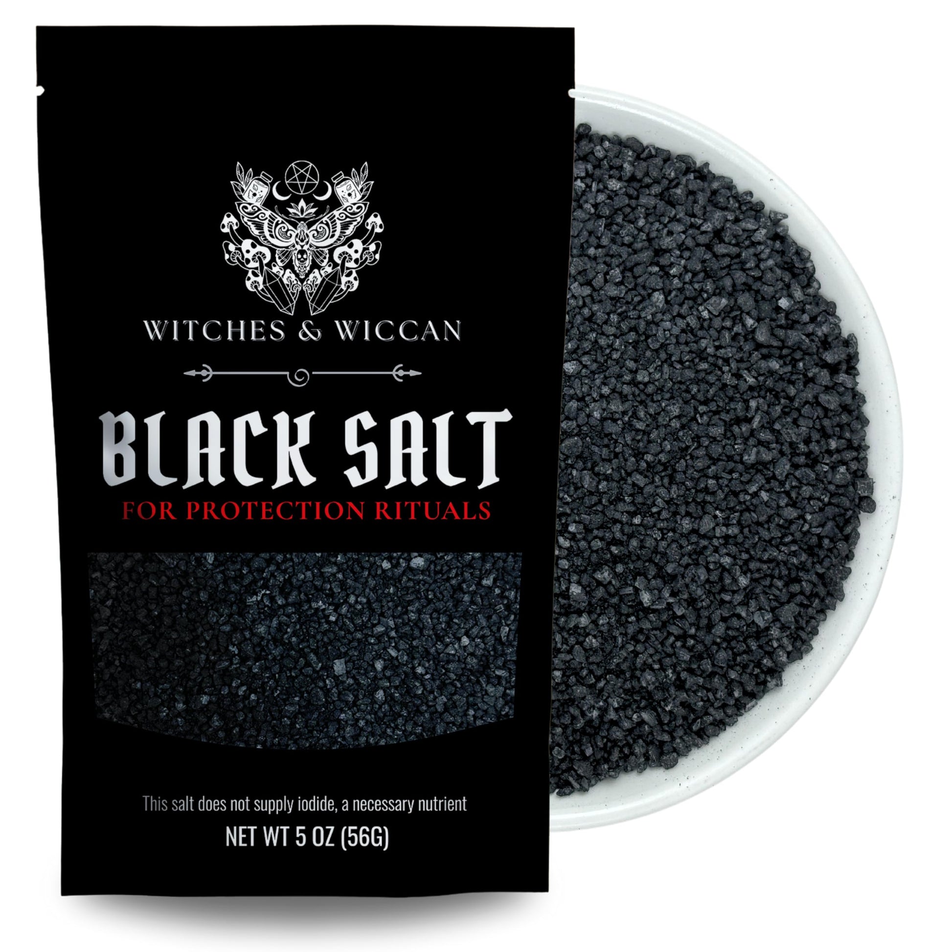 Black Salt For Protection Rituals, Wiccan Supplies, Sal Negra Para Rituales De Brujeria (5 Oz Bag) - Witches & Wiccan Witchcraft