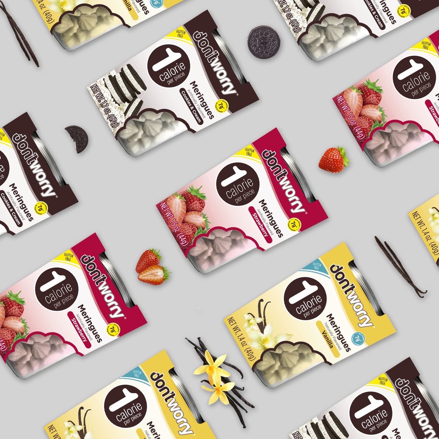 Don'T Worry Meringue Cookies Keto Friendly - Cookies & Cream, Only 1 Calorie Per Piece!, Healthy Kosher Candy, Gluten Free Cooki