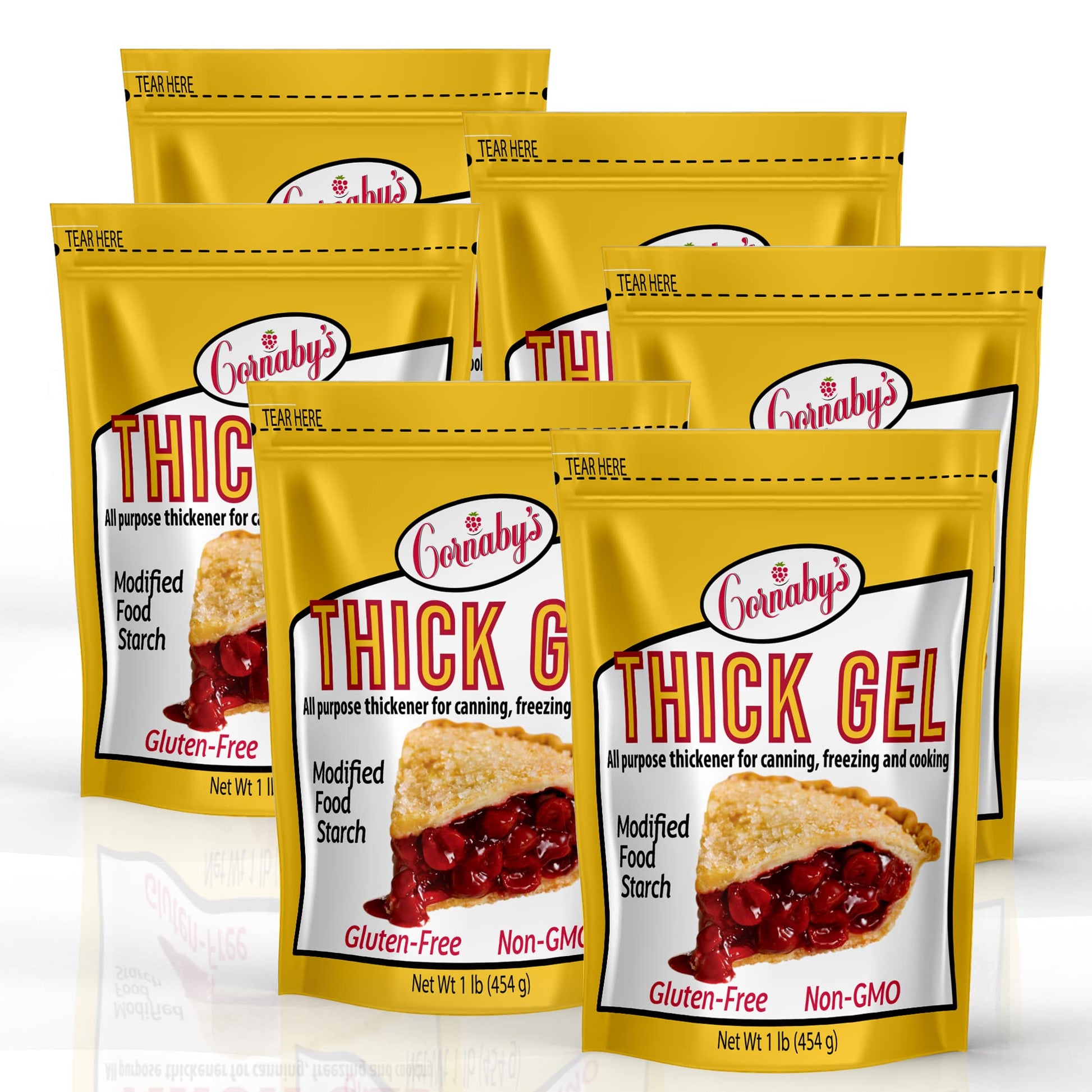Cornabys Thick Gel 1 Lb. (Pack Of 6) | Top-Grade Waxy Maize Starch  2X More Thickening | Gluten-Free  Non-Gmo  Natural Food Thickener For Thickening Soups  Sauces  Gravies  Cooked Pudding  And More!