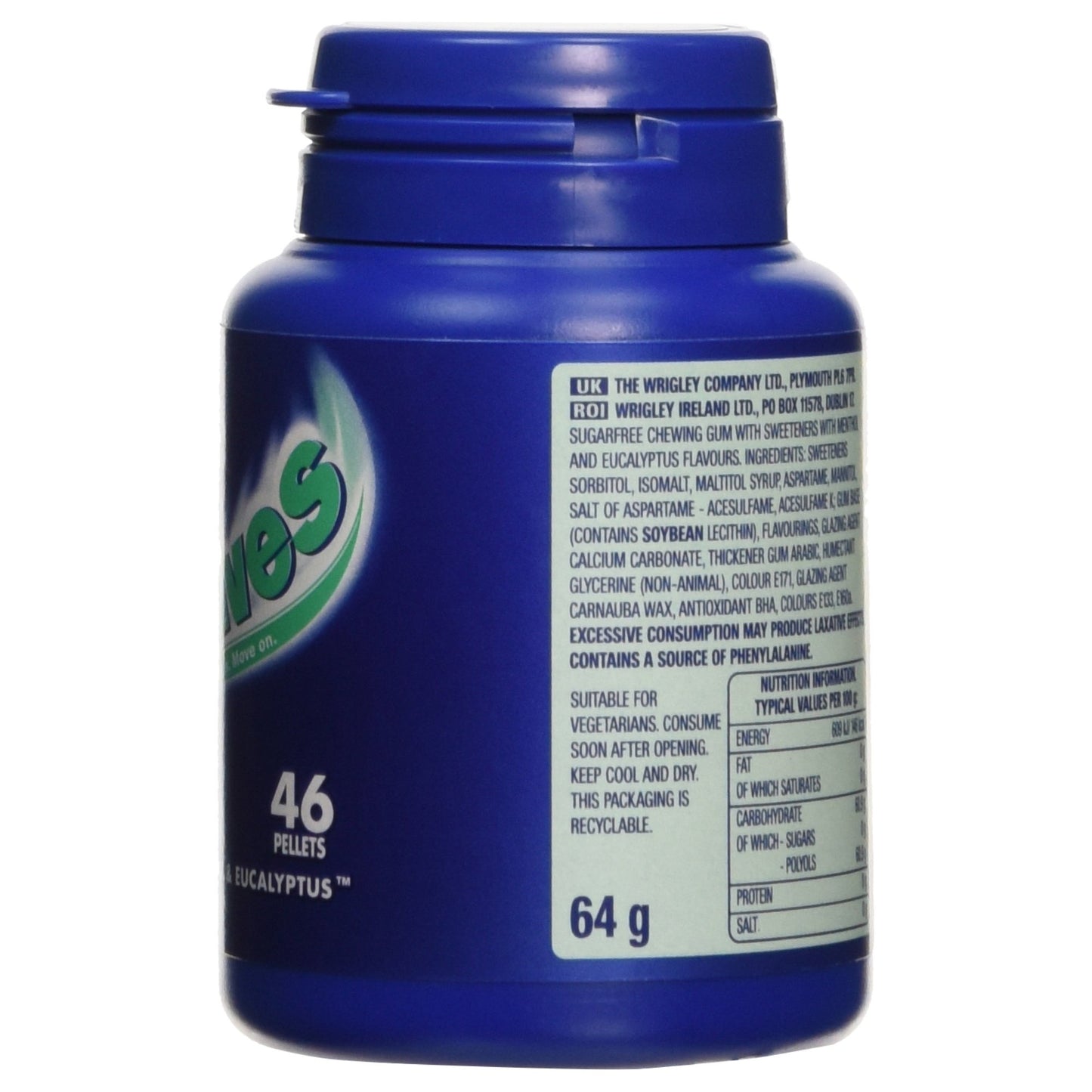 Wrigley'S Airwaves Menthol And Eucalyptus Bottle, 64 G
