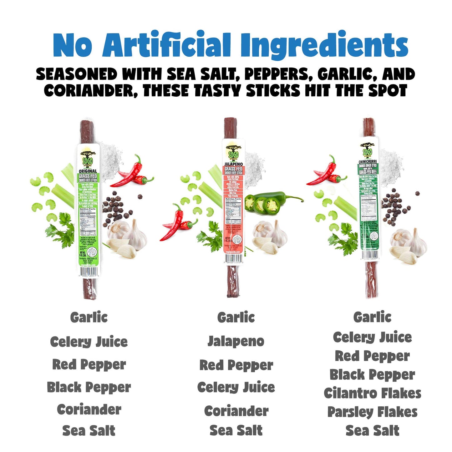 Sogo Snacks Sugar-Free Beef Jerky Variety Pack, 100% Grass Fed, Non-GMO, 12 Ounce (Pack of 12), Paleo, Keto Snack