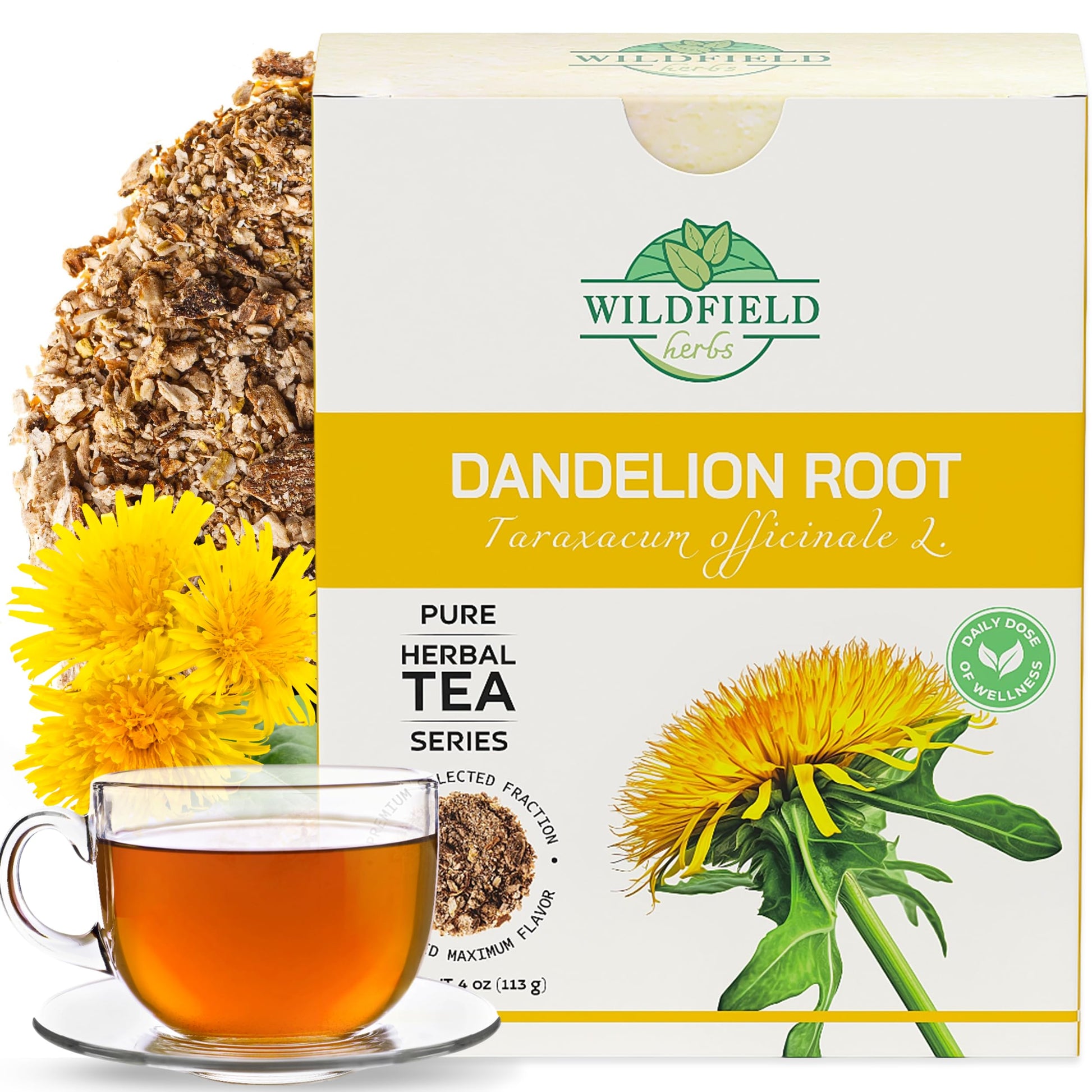 4 oz. Dandelion Root Tea Dandelion Tea Herbal (Taraxacum Officinale) - 113g Herb Ra  z De Diente De Le  n
