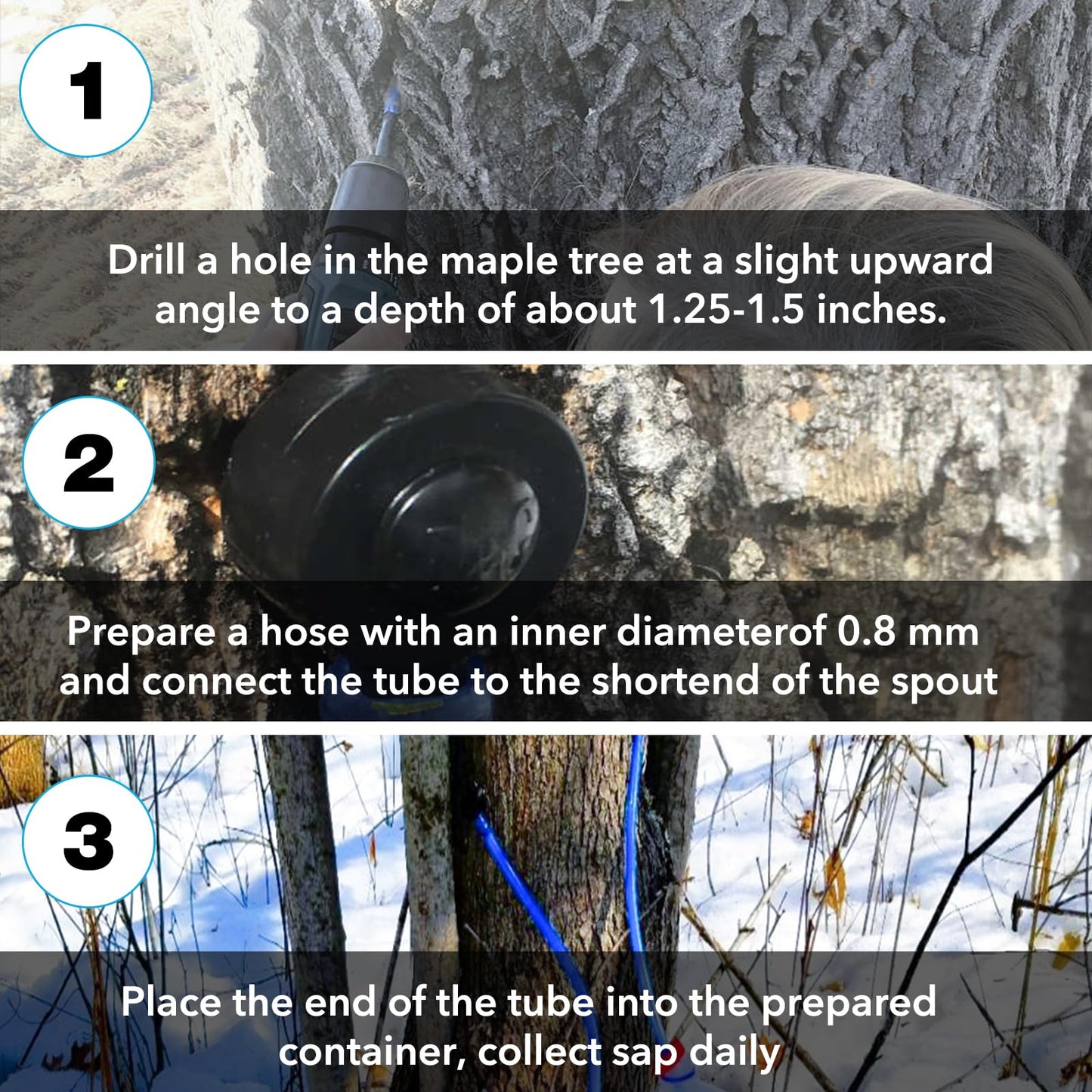 Upgrade 15 Pieces Black Maple Sap Spiles, 5/16 Tree Taps For Syrup, Maple Syrup Spile For Maple Birch Syrup Supplies, Maple Syrup Tapping Kit, Maple Tree Tapping Kit For Experts Or Beginners
