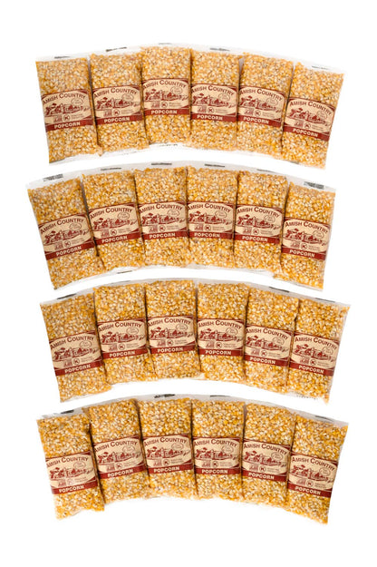 Amish Country Popcorn | 24-4 Oz Bags - Ladyfinger Kernels | Old Fashioned, Non-GMO and Gluten Free