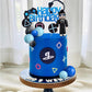 Video Game Cake Toppers Gamer Cake Decoration Game Controller Blue Black Ball Cake Toppers For Game Theme Party Man Boy Birthday