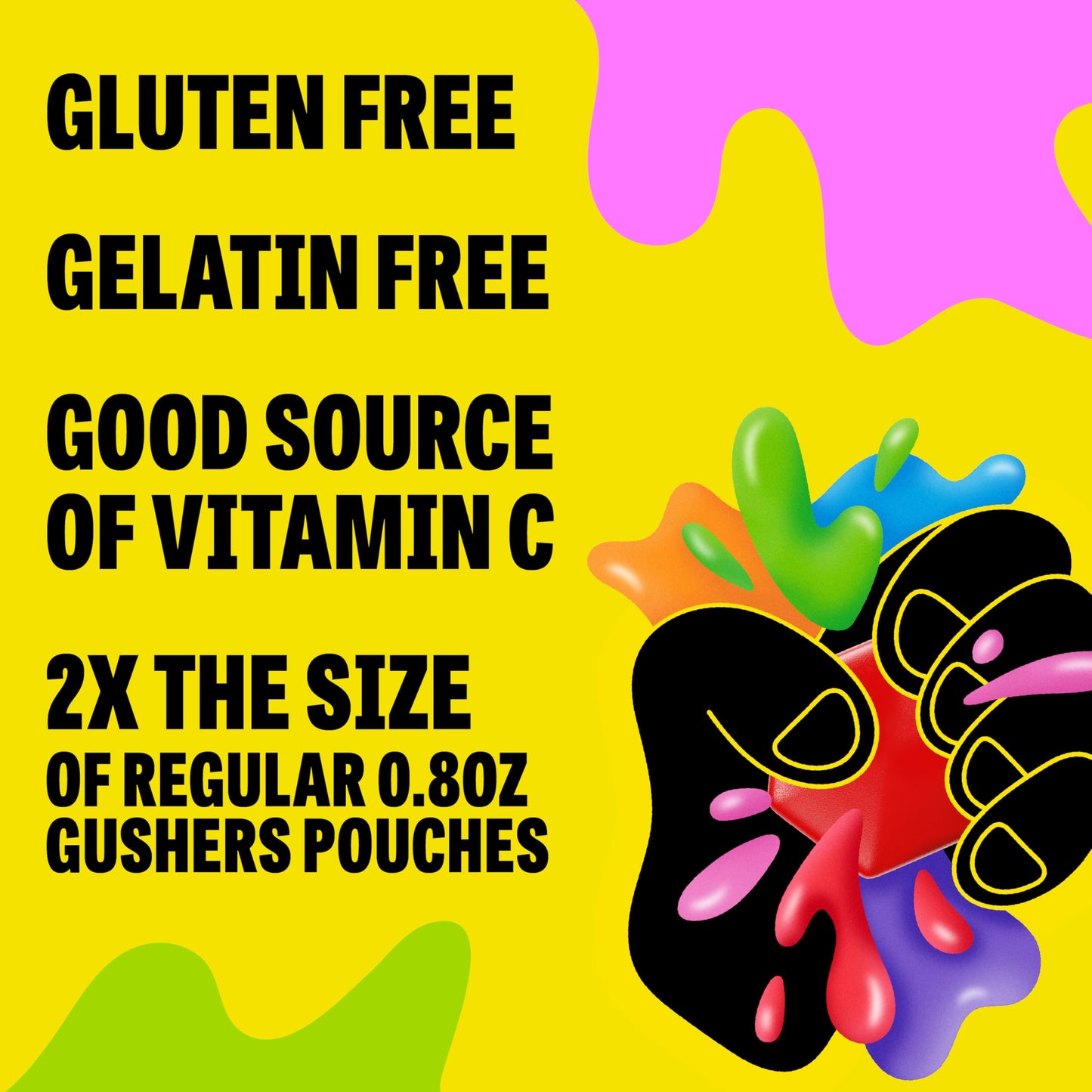 Gushers Fruit Flavored Snacks  King Size Pouches  Tropical Flavor  10 Ct  19 oz