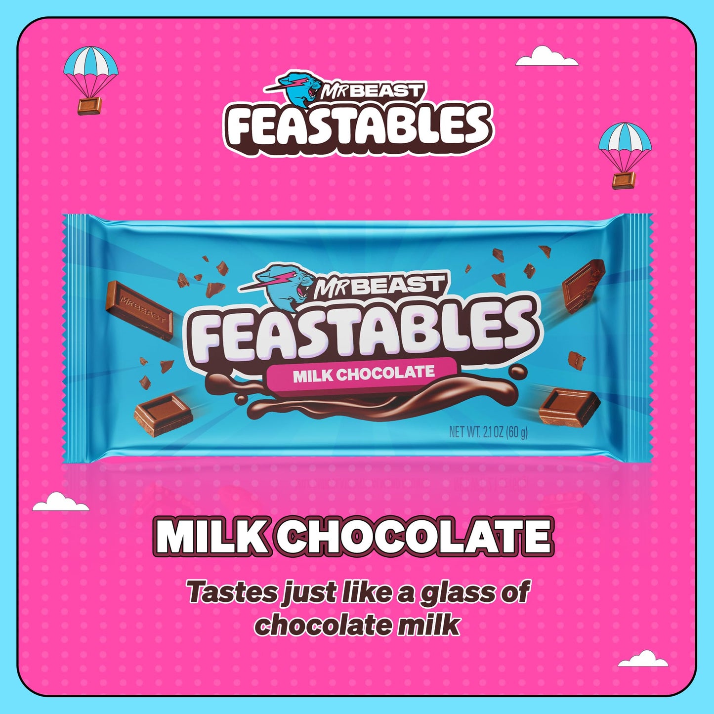 Feastables Mrbeast Milk Chocolate Bars - Made With Grass-Fed Milk Chocolate And Organic Cocoa. Only 5 Ingredients 10 Count