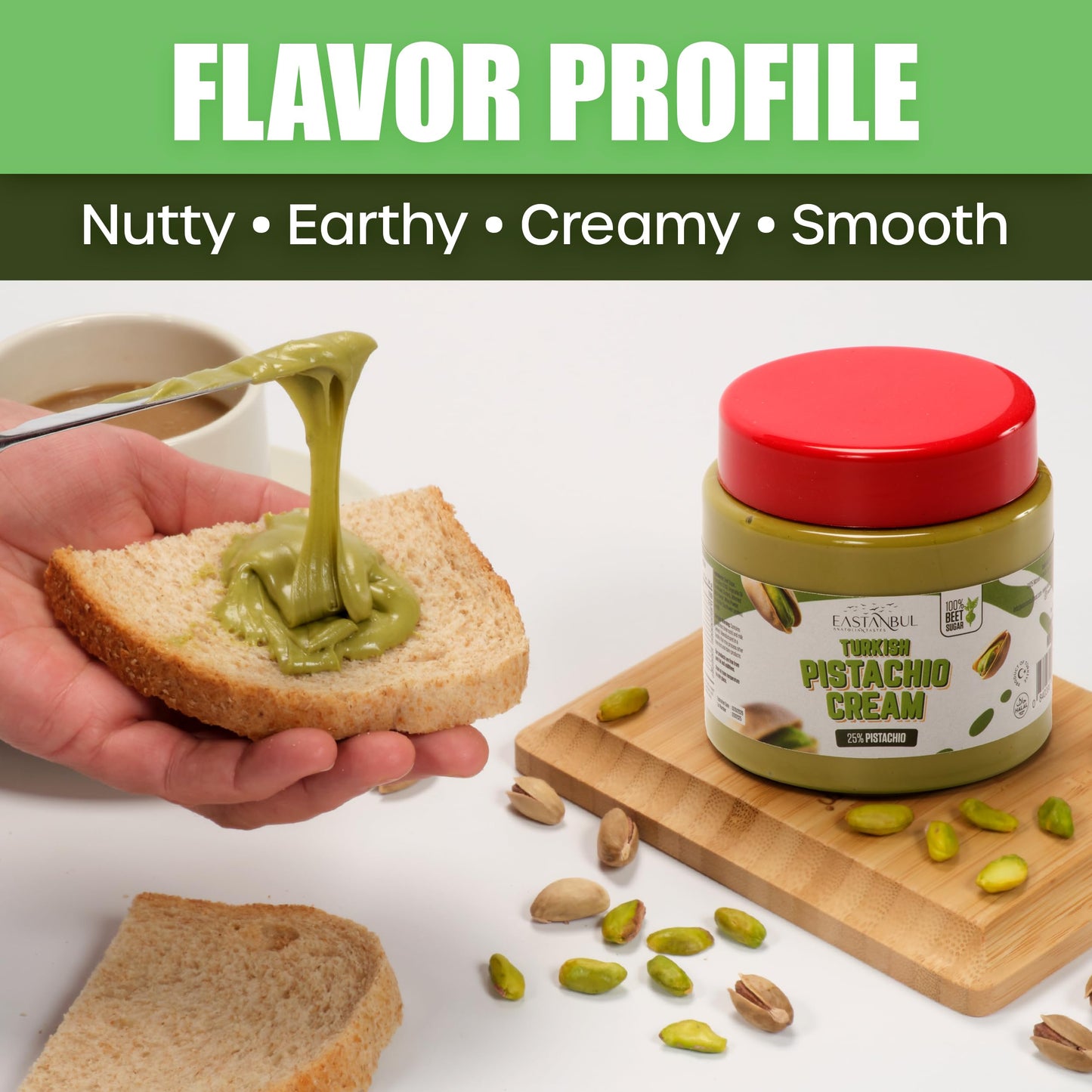 Eastanbul Pistachio Cream, 7.8Oz, Pistachio Butter, Turkish Cream Spread For Dubai Chocolate Bar Kit, Perfect Paste For Dubai Ch