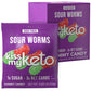 Kiss My Keto Sour Gummy Worms – Low Carb, 1g Sugar, High Fiber – Pack of 8